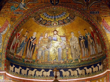 "Coronation of the Virgin" Apse Mosaic at Santa Maria in Trastevere, Italy (c. 1291)